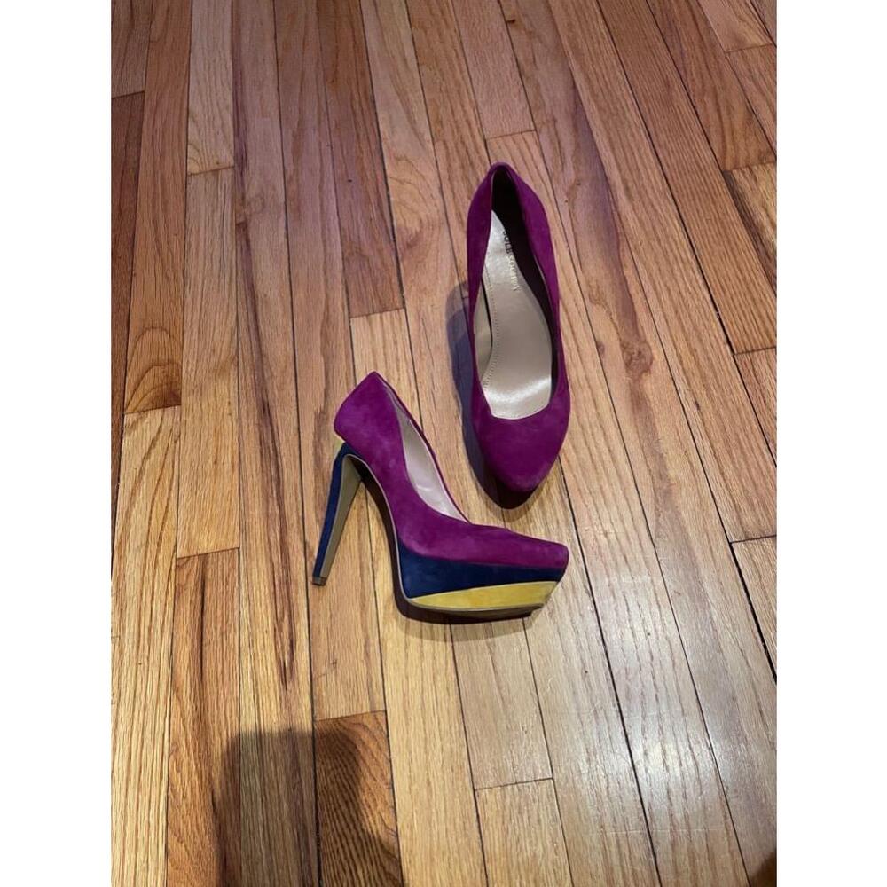 Sole Society LAYLA Suede Platform vibrant vintage y2k block Multi retro pump 7.5